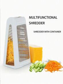 不锈钢多功能切丝器（带容器）——用于切奶酪、黄油、研磨和双面切土豆的厨房小工具