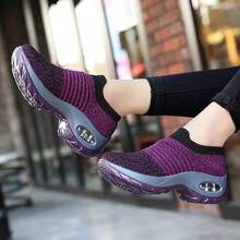 DAHAN Tenis Mujer para Caminar, Calzado de Caminata, Zapatos Deportivos de Primavera, Zapatillas de Correr Cómodos, Transpirables, Ligeros y Antideslizantes, Tenis de Moda Casual - Morado - Ver 4