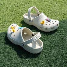 Crocs男鞋女鞋2026新款經典洞洞鞋戶外休閒時尚沙灘鞋外穿包頭一腳蹬涼鞋拖鞋10001-2Y2 - 卡其色 - 查看 4