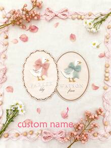 1 pieza Tablero de anuncio de nacimiento personalizado con nombre y logotipo de ganso con lazo, tablero de anuncio de nacimiento personalizado, multifuncional, decorativo, con letras, de moda, colorido, kawaii, lindo, casual, único, personalizado, para familiares y amigos, recuerdos de padres primerizos de moda, regalos para nuevas madres, regalos familiares, regalos conmemorativos, regalos de Navidad.