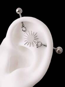 1PC Star Floating Industrial Piercing Barball Helix Piercing Stainless Steel Ear Piercing Body Jewelry Ear Stack