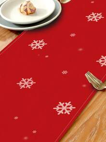 1 buc. Șervețel de masă cu model de Crăciun, 4 buc. Covorașe cu model de Crăciun, potrivite pentru sărbători, petreceri, zile de naștere, cine festive, decor pentru bucătărie și masă, decor pentru casă și cameră în toate anotimpurile, lenjerie de masă