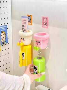 1 buc/2 buc/3 buc suport magnetic pentru periuță de dinți, suport magnetic neperforat pentru periuță de dinți de baie, mare, cu cană magnetică