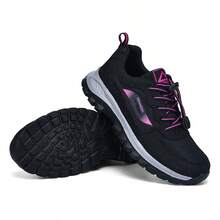 Men's Lightweight Mesh Sneakers, Black Autumn Shoes Women's Outdoor Casual Daily Shoes, Elastic Band Slip-On Flat Black Shoes Men's Training Shoes, Tennis Shoes, Road Running Shoes Unisex Couple Shoes