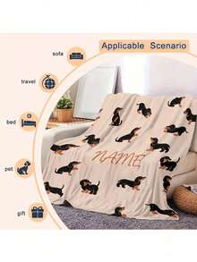 1 Peça Cobertor Personalizado com Texto da Família, Cobertor com Texto Personalizado, Padrão de Cachorro Dachshund, Cobertor Memorial. Adequado para Natal, Dia dos Namorados, Dia das Mães, Adultos, Natal, Leve, Cobertor de Estimação, Cobertor Personalizado, Cobertor Personalizado com Foto, Cobertor Personalizado, Adequado para Dia das Mães, Aniversário, Dia dos Pais, Formatura, Casamento, Natal, Halloween, Aplicável à Sala de Estar, Cama, Carro, Quarto, Sala de Estar, Cobertor de Sofá, Tapete, Cobertor Familiar