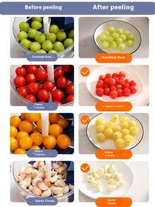 1pc Electric Peeler Machine, Automatic & Wireless Fruit Peeler For Grapes, Garlic, Tomatoes, USB Rechargeable Multifunctional Kitchen Tool & Gadget - Navy Blue - View 3