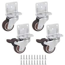 4pcs L-Shaped Universal TPR Heavy Duty Caster Wheels - Smooth Rolling, Quiet Operation, Enhance Mobility Of Furniture, Beds, Luggage, Cabinets And Tables - Load Capacity 20kg/35kg, Wheel Size 1.25"/1.5"/2", Smooth Rolling L-Shaped Casters - Brown - View 14