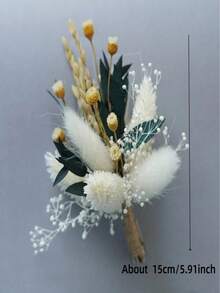 1 Bouquet Of Mixed Flowers Of Baby's Breath, Eucalyptus And Lemongrass, Natural Plant Bouquet, Suitable For Table Vase Flower Arrangement, Wedding Flowers, Bridal Bouquets, Home Office Flowers, And Party Flowers