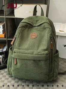 多层灯芯绒背包女士钱包，可容纳 15.6 英寸笔记本电脑包，多口袋轻便书包，多功能书包，多口袋轻便书包，大容量旅行包，通勤便捷日用包，适合学生、初中、高中、商务旅行、旅行度假、日常通勤、户外运动、节日礼物、生日礼物、Mochilas - 彩色 - 查看 15