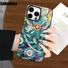 Fundas y carcasas protectoras para teléfono con diseño de gafas de sol con borde dorado y estampado de flores, con orificios grandes, compatibles con phone 16 Pro Max, 16, 15 Pro, 14, 14 Plus/14 Pro Max, 13, 13 Pro, 12 Pro, 11/11 Pro. Regalos para cumpleaños y fiestas - Negro - Ver 4
