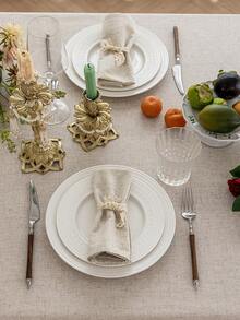 6pcs Reusable Linen Dinner Napkins, Square Washable Cloth Napkins Suitable For Meals, Parties, Weddings, Holidays And Daily Use