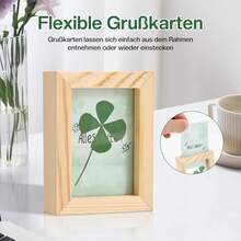  Kleine Glücksbringer - Holzrahmen  Echtem Vierblättrigem Kblatt - Hochwertige Handarbeit - Glücksbringer für Prüfung, Mutmacher, Gute Bserung & Dankchön