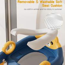 LOVEWE Unisex Toddler Potty Training Toilet, 2-In-1 Design With Step Stool, Soft Seat Pad & Splash Guard, Anti-Slip Structure, Perfect Holiday Gift For Kids - Blue - View 6