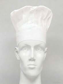 1 件装厨师帽，批发酒店/餐厅厨房员工制服白布帽，食品服务工作帽 - 彩色 - 查看 3