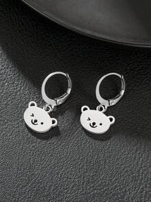 1 Par de Brincos Pingente de Animal em Aço Inoxidável - Borboleta, Libélula, Urso, Elefante, Espinha de Peixe, Cobra, Abelha, Macaco, Peixe - Adequado para Família, Amigos, Uso Diário, Presente