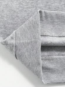 Men's Solid Color Casual Half-Zip Hooded Loose Fit Sweatshirt, 2025 Autumn/Winter Commuter Wear, Long Sleeve Top - Grey - View 9