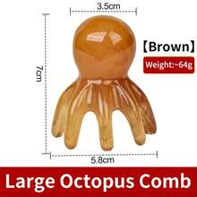 1 件大号章鱼发刷，多功能 8 触手按摩梳，适用于头皮、颈部、背部和全身，由树脂材料制成 - 彩色 - 查看 12