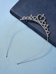 1入簡約休閒金屬皇冠髮飾，適用於女性優雅派對頭飾 - 銀色 - 查看 19