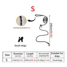1条夜光尼龙免手持狗绳，多功能肩带/斜挎带，适合小型、中型和大型犬 - 彩色 - 查看 22