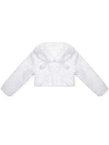 1 件花童公主仿皮草冬季保暖夹克披肩披肩派对婚礼圣诞节装扮 - 短毛絨披肩 - 查看 13