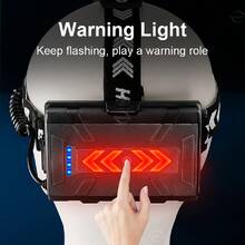 350000流明超亮头灯大功率LED头灯USB可充电变焦头灯手电筒钓鱼狩猎头灯 - 黑色 - 查看 10