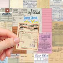 50pcs Vintage Bill Stickers Handbook Book Cell Phone Case Retro Style Diy Material Decorative Stickers,School Supplies,Back To School - Multicolor - View 4