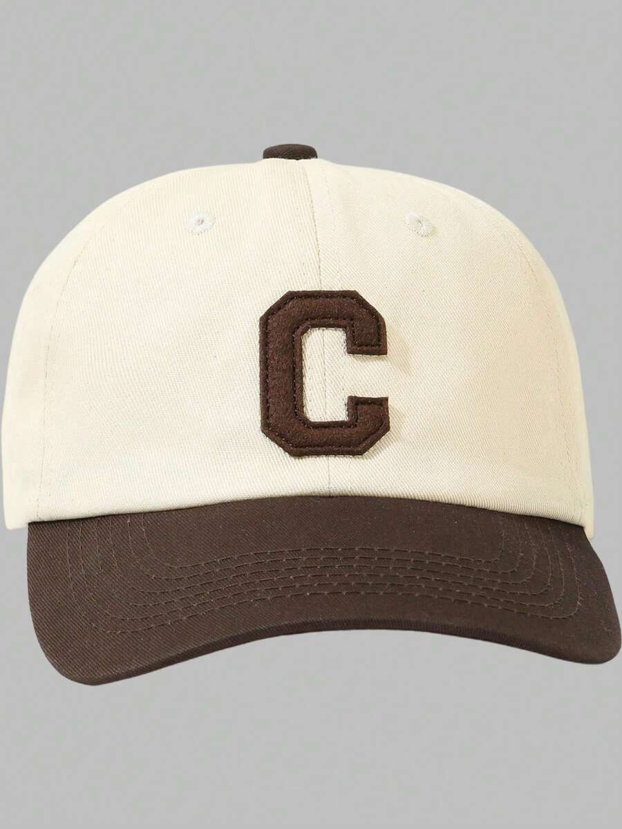 DareSee 字母细节棒球帽，适合日常佩戴、音乐节、Y2K 主题活动、返校季、秋季、圣诞节、冬季圣诞节礼物 - 咖啡棕 - 查看 1