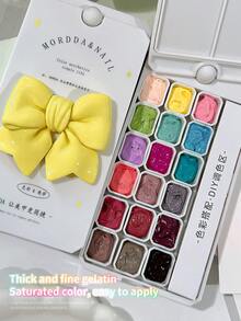 MORDDA 18 Colors Patting Glue Smudge Canned High Saturation Popular Semi-Solid Nail Polish Glue Women's Salon Manicure DIY - 彩色 - 查看 9