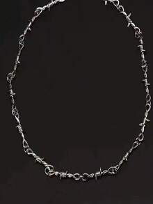 1pc Men's Punk Style Spiked Chain, Minimalist Hip-Hop Ins Waist Chain, Suitable For Halloween Costume - Silver - View 2