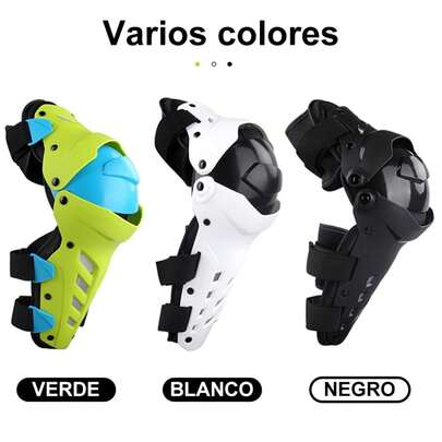 2 Piezas Rodilleras especiales para motociclistas diseñadas para proteger las rodillas y espinillas de lesiones en caso de caídas o impactos, gracias a su carcasa rígida externa de policarbonato y acolchado interno de espuma de alta densidad debido a su articulado diseño permite la flexión natural de la rodilla y sus correas ajustables de  ayudan a un ajuste más  y libre para adaptarse a diferentes tamaños de adultos. Tienen gran absorción de impactos y evitan daños mayores en caso de accidentes. Siempre usa tu equipo de 