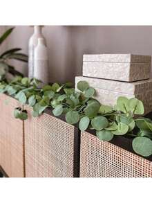 1 pièce/3 pièces/80 pièces Plantes artificielles - Vigne de feuilles d'eucalyptus, décorations de jardin extérieur, décorations d'arbre de Noël, guirlande de fête de mariage, décorations de maison, salle à manger, chambre à coucher, décoration d'hiver, décoration d'Halloween, décoration de Noël, cadeaux d'anniversaire