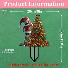 1 قطعة ديكور شجرة عيد الميلاد للحديقة، لافتة أكريليك الأبعاد، ديكور عيد الميلاد وعشية عيد الميلاد، فن حائطي إبداعي، ديكور حديقة، ديكور أصيص خارجي وإشارة عرض الحديقة، هدية فاخرة للعائلة والأصدقاء