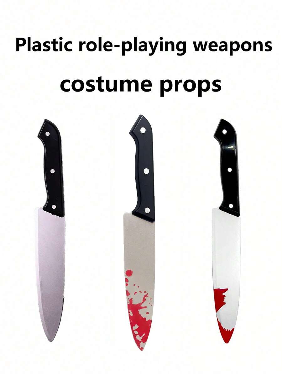 1 pieza Cuchillo de utilería con efecto de sangre, adecuado para juegos de roles, disfraz de enfermera de terror, fiestas de Halloween y actuaciones en el escenario, también para uso diario