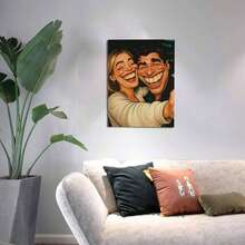 1 قطعة صورة شخصية مخصصة إلى رسم كرتوني - هدية شخصية للعائلة والأصدقاء - لوحة مطبوعة على قماش مؤطرة/غير مؤطرة - ديكور منزلي حديث - ارفع صورتك - ديكور غرفة المعيشة والنوم والمكتب - هدية عيد ميلاد أو ذكرى مميزة - لوحة فنية جدارية مخصصة عالية الجودة، بأسلوب كرتوني، رسم توضيحي حيوي، تصميم، مواد متينة، تقويم احتفالي