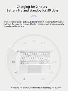 AKKHOO Wireless Keyboard, Rechargeable, Touchpad, Mini Keyboard With IPad Touch, Compatible With IPad Tablets - Pink - View 4