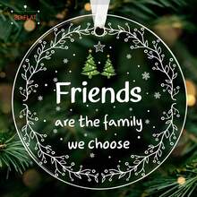 Decoración de árbol de Navidad de acrílico moderno con tema de corona - Decoración portátil con tema de , sin necesidad de energía ni plumas - Regalo ideal para mejores amigos y compañeros