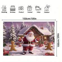 لافتة خلفية تصوير عيد الميلاد المجيد، مصنوعة من البوليستر، تتميز بمشاهد الثلج وسانتا كلوز ورجال الزنجبيل وأنماط هدايا عيد الميلاد، مصنوعة بعناية وقوية، سهلة التعليق، مثالية لديكور جدران المنزل في فصل الشتاء وليلة رأس السنة، متعددة الاستخدامات، مثالية كلافتة لحفلة عيد الميلاد.