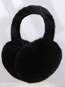قطعتان/قطعة واحدة من أغطية الأذن الناعمة والفراء، أغطية أذن دافئة وجميلة للطقس البارد، أغطية أذن قابلة للطي كاكسسوار شتوي باللون الأبيض