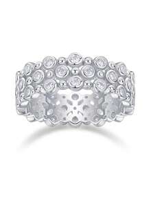 1 pieza Anillo de diamante de moissanita de plata esterlina 925, adecuado para banquetes, fiestas, ocasiones oficiales, festivales, Día de San Valentín, compromiso, boda, aniversario, regalo de cumpleaños