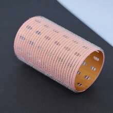 Jamshore 6 pezzi/set Bigodini termici in alluminio con setole rosa e nucleo dorato, autoadesivi, riscaldamento rapido, ricci magici senza calore, 90 mm, essenziali da viaggio, acconciatura, parrucchiere, capelli ricci, bigodini, arricciacapelli, ricci senza calore, bigodini per capelli, strumenti per capelli ricci, accessori per parrucchiere, barbiere, attrezzature per parrucchiere