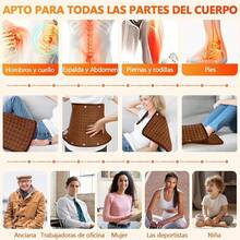 Lukovee Almohadilla Térmica, Cobijas Eléctricas Compresa para Alivio de Dolores de Hombros Cuello Espalda, 10 Ajustes de Temperatura Almohadilla de Calefacción Rápida, Auto Apagado, Suave, Lavable - Marrón - Ver 9