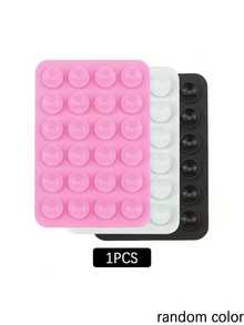 3个装硅胶吸盘方形单面硅胶吸盘多功能手机仿皮套硅胶手机吸盘支架，女士礼物，圣诞礼物，女士送礼佳品 - 彩色 - 查看 9