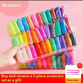 12-36 Colors Super Light Air Dry Clay Set, Children DIY Craft Modeling Clay, Suitable For Holidays, Parties, Great Gift For Handicraft Lovers (Tools & Colors Randomly Assorted)