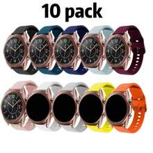 10 Pack Band Compatible With Samsung Galaxy Watch 7 6 5 4 FE Band 40mm 44mm,Galaxy Watch 5 Pro 45mm/6 4 Classic 42mm 46mm 43mm 47mm/Active 2, 20mm Soft Silicone Sport Strap Women Men, Small