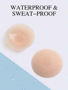 2 对可重复使用的隐形硅胶乳贴，防水粘性乳贴，适用于女士婚纱、露背礼服、摄影 - 米色 - 查看 6