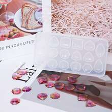 DIY Gương Đồ trang sức Pha lê Keo dính Khuôn silicon Love Hình học Mặt trăng Thập cẩm Đá quý Vật rủ xuống Khuôn Năm Ngôi sao - Khuôn đá quý - Xem 14