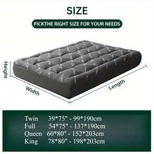 Bamboo Fiber Pillow Mattress Topper - Thick Mattress Pad With High Quality Bottom, Breathable & Cool Mattress Topper Soft Mattress Cover With 8-21inch Deep Pocket - Solid Black - View 2