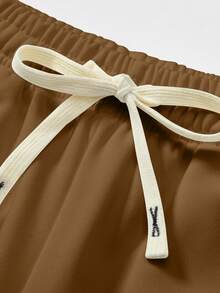 Celana Rajut Lurus Pria, Ringan, Celana Santai Serbaguna untuk Musim Panas - Coffee Brown - View 6