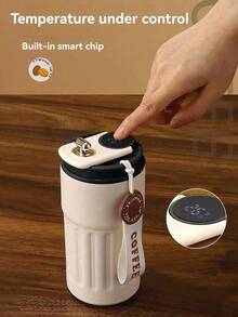 This Stainless Steel Insulated Coffee Cup Features A Portable Leak-Proof Design, Providing Excellent Heat Retention And Cooling Performance. It Is Suitable For Sports And Fitness, Office Use, Outdoor Travel, Home Use, And In-Car Beverages. It Is An Ideal Choice For Office Workers, Students, And Holiday Gifts. It Is Especially Suitable As A Christmas Gift, Couples' Water Cup, Or Everyday Practical Accessory. - White Black - View 2