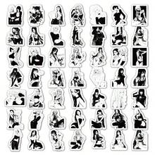 60 Stücke Schwarz-Weiß Anime Mädchen Serie mit hohem Attraktivitätslevel, sexy kaiserliche Schwester Aufkleber, geeignet für Scrapbooking, Tagebücher, Laptops, Wasserflaschen, Autos usw., mit positiven Botschaften als Geschenk